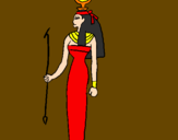 Disegno Hathor pitturato su kiara
