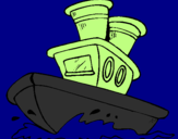 Disegno Barca sul mare  pitturato su qrkmnjhgvoipyutrewqll