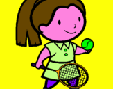 Disegno Ragazza che gioca a tennis  pitturato su alessio