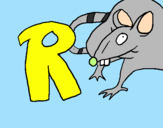 Disegno Ratto pitturato su titty