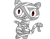 Disegno Mummia gatto scaraboechio pitturato su alex