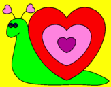 Disegno Lumachina cuore  pitturato su DRAGON CINDER