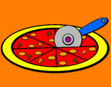 Disegno Pizza pitturato su ABDU