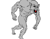 Disegno Uomo lupo  pitturato su JASMIN