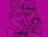 Disegno Scimmietta  pitturato su DONATO