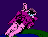 Disegno Astronauta nello spazio  pitturato su ballerina99