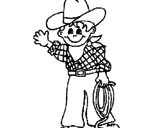 Disegno Piccolo cowboy  pitturato su maryiona