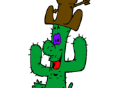 Disegno Cactus con il cappello  pitturato su tommy