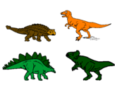Disegno Dinosauri di terra  pitturato su samuele
