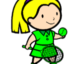 Disegno Ragazza che gioca a tennis  pitturato su Jennifer .