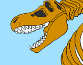 Disegno Scheletro di Tyrannosaurus rex pitturato su kevin  di cossato
