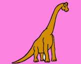Disegno Branchiosauro  pitturato su chiara