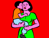 Disegno Bacio materno  pitturato su matteo8