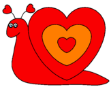 Disegno Lumachina cuore  pitturato su aurorina 98