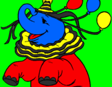 Disegno Elefante con 3 palloncini  pitturato su Alessia