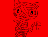 Disegno Mummia gatto scaraboechio pitturato su Fuocus