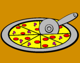 Disegno Pizza pitturato su noemy