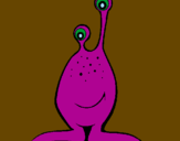Disegno Mini-extraterrestre pitturato su ivan