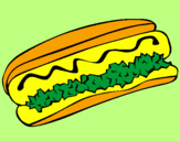 Disegno Hot dog pitturato su margarita