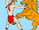 Disegno Gladiatore contro un leone pitturato su GIULIA  CRISAFULLI   B.