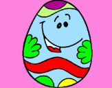 Disegno Uovo di Pasqua felice pitturato su matteog