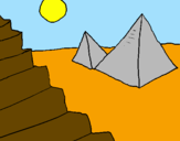 Disegno Piramidi pitturato su stefano