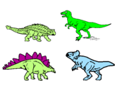 Disegno Dinosauri di terra  pitturato su ricky
