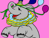 Disegno Elefante con 3 palloncini  pitturato su Antonisia