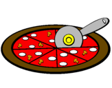 Disegno Pizza pitturato su anna.c