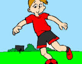 Disegno Giocare a calcio pitturato su PABLO