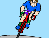 Disegno Ciclista con il berretto  pitturato su ferdinando