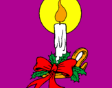 Disegno Candela di Natale pitturato su la star di ACOLORE