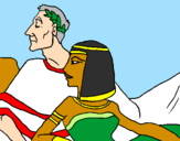 Disegno Cesare e Cleopatra  pitturato su Federica Fetta