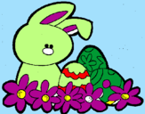 Disegno Coniglietto di Pasqua  pitturato su LARISSA