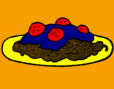 Disegno Spaghetti al ragù  pitturato su %u041A%u0429%u0418%u0423%