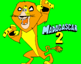 Disegno Madagascar 2 Alex pitturato su giorgio
