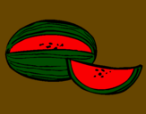 Disegno Melone  pitturato su mattia santucci