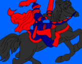Disegno Cavaliere a cavallo pitturato su Davide
