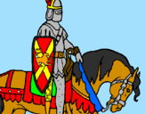 Disegno Cavaliere a cavallo pitturato su paolo