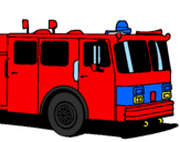 Disegno Camion dei pompieri pitturato su mattia