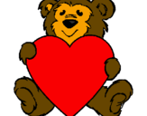 Disegno Orso innamorato  pitturato su orso