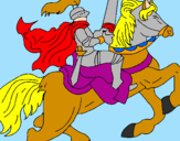 Disegno Cavaliere a cavallo pitturato su Luigi DV