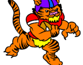 Disegno Giocatore tigre  pitturato su francesco
