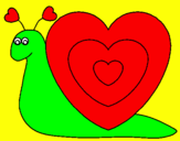 Disegno Lumachina cuore  pitturato su deborah