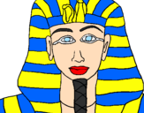 Disegno Tutankamon pitturato su Archimede