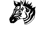 Disegno Zebra II pitturato su giada belloro