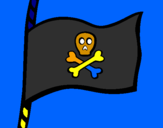 Disegno Bandiera dei pirati pitturato su lorenzo m