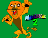 Disegno Madagascar 2 Alex pitturato su marghe