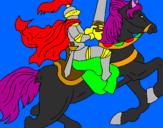 Disegno Cavaliere a cavallo pitturato su giuseppe