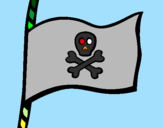 Disegno Bandiera dei pirati pitturato su michele pio